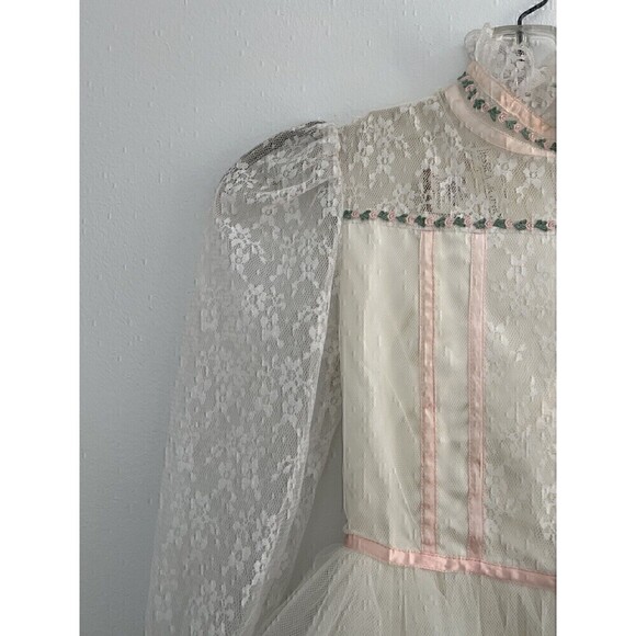 Vintage Jessica McClintock Lace Flower Girl Wedding First Communion Dress Size 8 - Picture 3 of 9